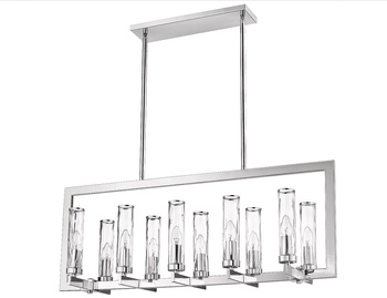 Srebrna lampa nad stół. Żyrandol Oxford - P10069NI