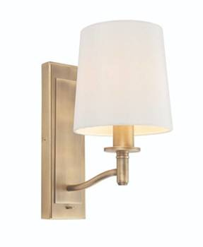 Złoty kinkiet Ortona z kloszem Endon Lighting