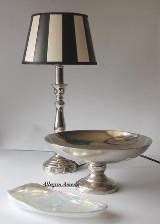 Abażur 25cm. Czerń i krem pasy. klosz Light&Living King