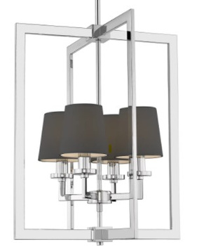 Chromowana, nowoczesna wisząca lampa nad stół, wyspę. LONDON P04021BK