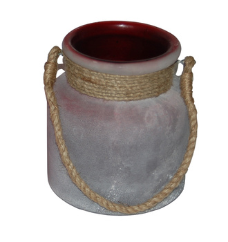 Szkarłatny szklany świecznik - lampion Light&Living.