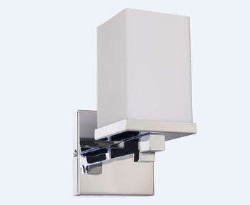 New York - nowoczesny kinkiet W01574CH z białym kloszem.