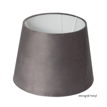 Elegancki szary welurowy klosz na lampkę nocną -31cm.  Velvet gray