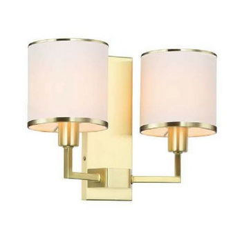 Kinkiet podwójny złoty z abażurami Casa Old Gold Parette