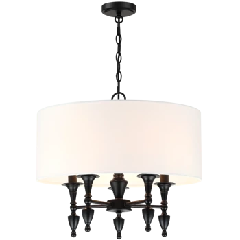 Czarna lampa z białym kloszem  AUSTIN P05203BK-WH