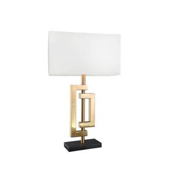 Złota  lampa  MILAGROS GOLD WHITE z białym abażurem.