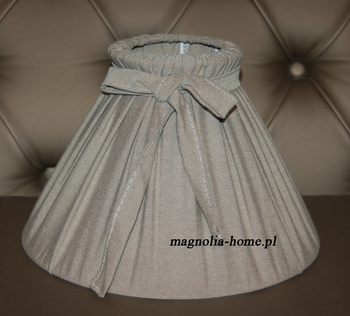 Abażur. Szary klosz z kokardą - zdejmowany!