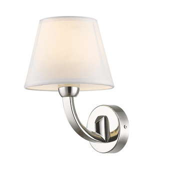 Srebrny kinkiet ATLANTA W01827NI z kloszem.