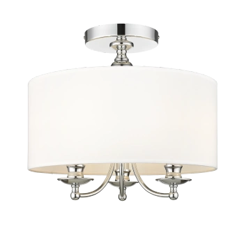 Srebrny plafon z białym kloszem ABU DHABI C03466CH-WH