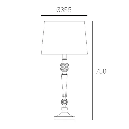 Chromowana srebrna lampa stołowa CHARLOTTE T01295WH z abażurem