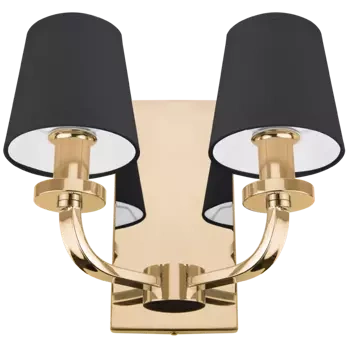 Złoty kinkiet NEW YORK W02510AU z czarnymi abażurami EvolutionHome