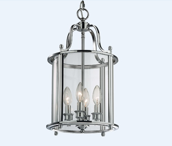 Klatka . Srebrna wisząca latarnia - sufitowa  P04550CH