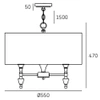 Srebrna lampa wisząca z abażurem AUSTIN P05173NI-WH