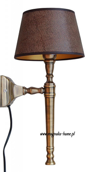 Złoty kinkiet Delhi z mosiądzu z kablem Light&Living