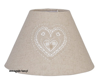 Uroczy abażur z haftowanym serduszkiem. Klosz 6LAK0007