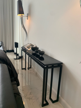 Konsola Verona  z czarnym szklanym blatem S-ka. 100x35x74 cm