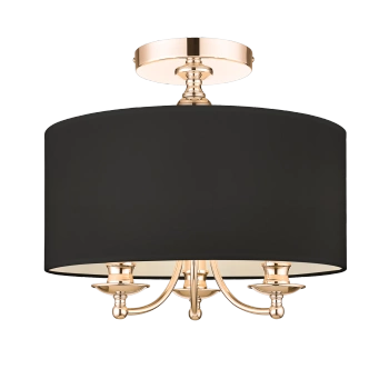 Złoty plafon z czarnym kloszem ABU DHABI C03480AU-BK