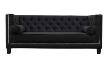 Piękna sofa Roma II w nowojorskim stylu. Kolor czarny
