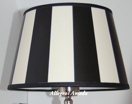 Abażur 25cm. Czerń i krem pasy. klosz Light&Living King