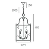 Złota Lampa - klatka wisząca NEW YORK P04882AU