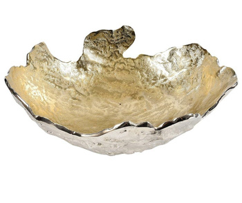 Elegancka srebrno złota misa Deluxe gold liść .