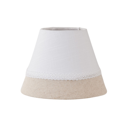 Beżowo biały klosz z koronką  6LAK0387