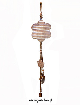 Dekoracyjna drewniana, naturalna zawieszka z dzwoneczkiem Gehlman.