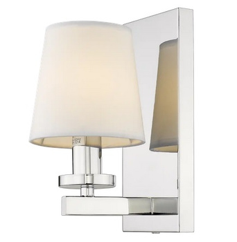 Srebrny kinkiet LONDON W01014WH z kloszem.