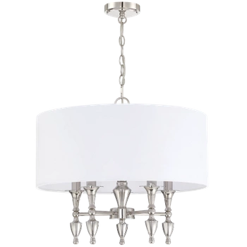 Srebrna lampa wisząca z abażurem AUSTIN P05173NI-WH