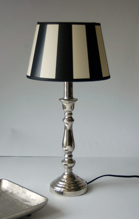 Abażur 25cm. Czerń i krem pasy. klosz Light&Living King