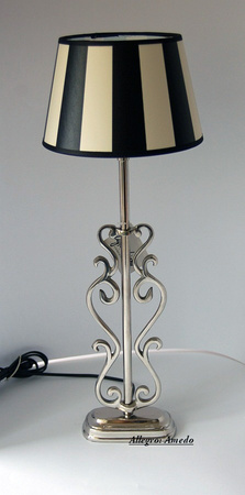 Abażur 25cm. Czerń i krem pasy. klosz Light&Living King