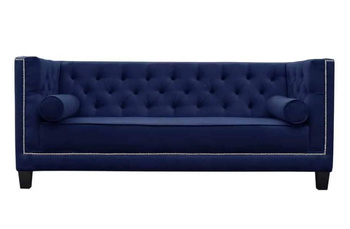 Piękna sofa Roma II w nowojorskim stylu. Kolor granatowy.