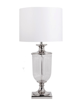 Elegancka szklana lampa stołowaTAIPEI 62cm z abażurem