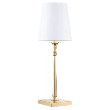 Złota lampa stołowa AUSTIN z białym abażurem Lampa stołowa AUSTIN T01227AU-WH