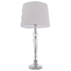 Chromowana srebrna lampa stołowa CHARLOTTE T01295WH z abażurem