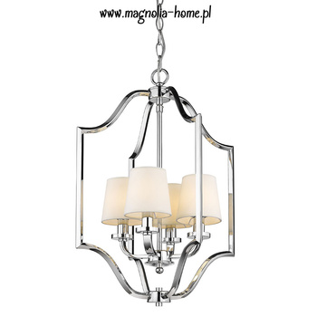Lampa wisząca NEW YORK P04380CH-WH- latarnia z abażurami.