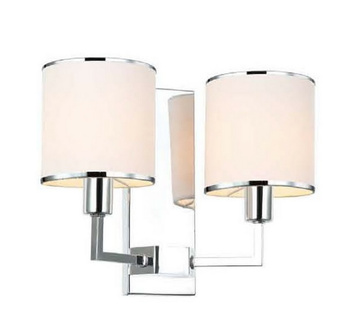 Kinkiet podwójny srebrny z abażurami Casa Cromo Parette