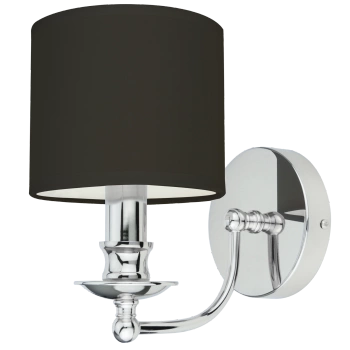 Srebrny kinkiet Abu Dhabi z czarnym kloszem