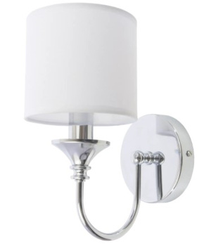 Kinkiet Abu Dhabi W01837WH z białym kloszem.