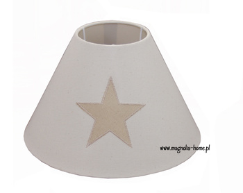 Beżowy klosz z gwiazdą - 6LAK0350 Clayre&Eef