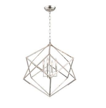 Srebrny geometryczny żyrandol Ludlow. 