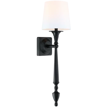 Czarny kinkiet z kloszem AUSTIN W01296BK-WH