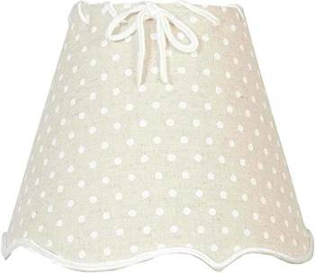 Beżowy klosz w drobne groszki 6LAK0244 Clayre&Eef E14