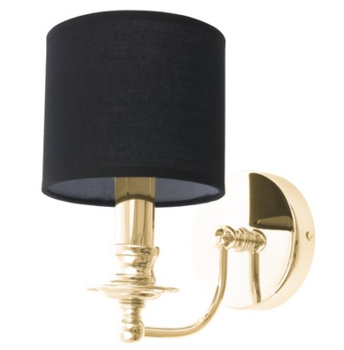 Złoty kinkiet Harmony ​z czarnym kloszem. 