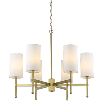 Złota lampa. Lampa wisząca DENVER P06970WH AU wisząca z kloszami - modern classic. 