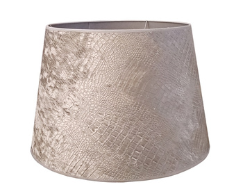 Chelsea 50cm. Duży klosz. Srebrny aksamit abażur a'la skóra krokodyl  