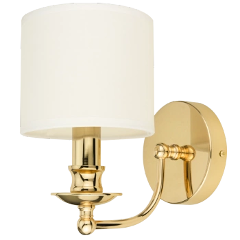 Złoty kinkiet Abu Dhabi W01940AU-WH ​z białym kloszem. 