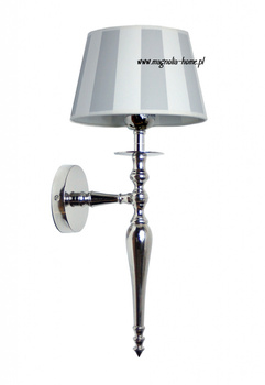 Srebrny podłużny niklowany kinkiet ścienny Ariadne.