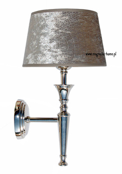 Srebrny ścienny kinkiet Wiktoria 29cm