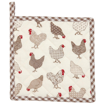 Chwytak kuchenny Clayre&Eef CAO45N. Kurki, beżowa kratka.